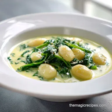 Parmesan Spinach Gnocchi Soup for 4 Servings Recipe Card