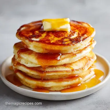 Fluffy Butter Pancakes for 4 Servings Recipe Card