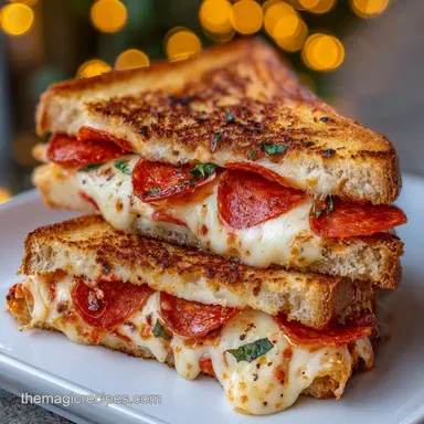 Pizza Grilled Cheese Sandwich Recipe in 13 Minutes Recipe Card