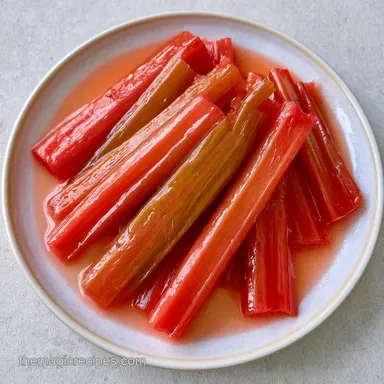 Poached Rhubarb Stalks with Orange Recipe Card