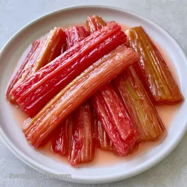 Poached Rhubarb Stalks with Orange
