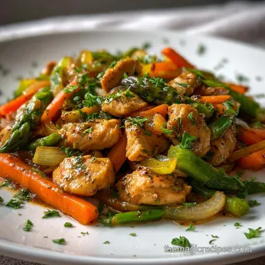 Idea Para Comida Con Pollo Y Verduras: Salteado de Pollo en 30 Minutos Recipe Card