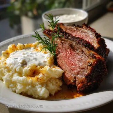 Prime Rib Side Dish with Garlic Mashed Potatoes Recipe Card