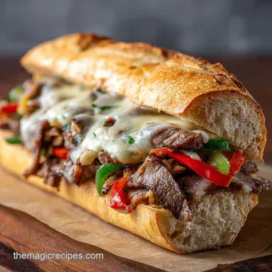 Cheesesteak: The Proper Philly Sandwich with Ribeye and Provolone Recipe Card