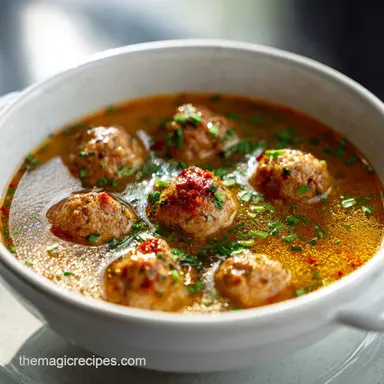 Meatball Soup in 50 Minutes: Italian Style Recipe Card