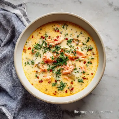 Salmon Chowder Recipe with Potatoes in 35 Minutes Recipe Card