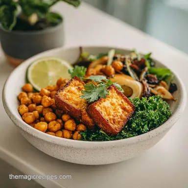 Recetas Veganas with Crispy Tofu & Tahini Dressing