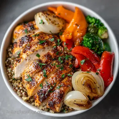 Quick Meal Prep Bowl Recipe with Roasted Chicken for 4 Servings