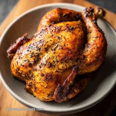 Roasted Half Chicken for 2 Servings with Crispy Golden Skin Recipe Card