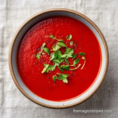 Roasted Red Pepper Soup for 6 Servings Recipe Card