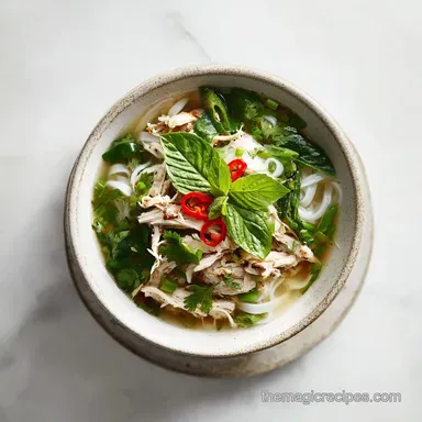 Rotisserie Chicken Pho for 4 Servings: Silky and Aromatic Recipe Card
