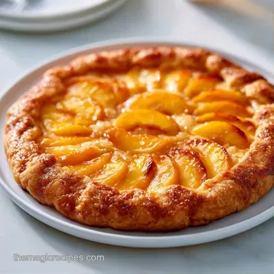 Rustic Peach Galette Pie for 8 Servings Recipe Card