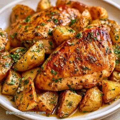 Sheet Pan Lemon Garlic Chicken: Roasted Recipe Card