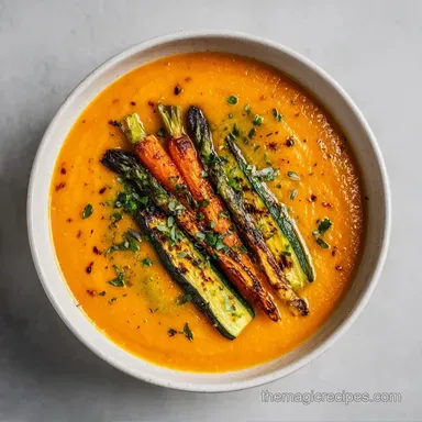 Sheet Pan Veggie Soup for 4 Servings Recipe Card