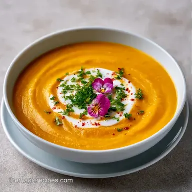 Silky Roasted Vegetable Soup: 4 Servings Recipe Card