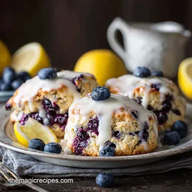 Blueberry Scone Recipe: Sky-High Cream Scones with Lemon Glaze