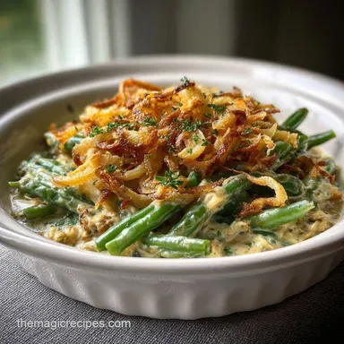Slow Cooker Ultimate Green Bean Casserole: Smoky Bacon Flavor