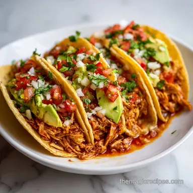 Slow Cooker Pulled Chicken Tacos for 8 Servings