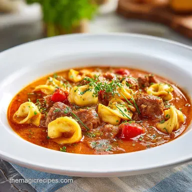 Slow Cooker Creamy Sausage Tortellini Soup in 375 Minutes