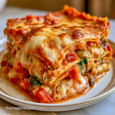 Slow Cooker Vegetarian Lasagna for 6 Recipe Card