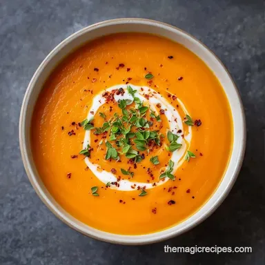 Spiced Sweet Potato Soup for 4 Servings Recipe Card