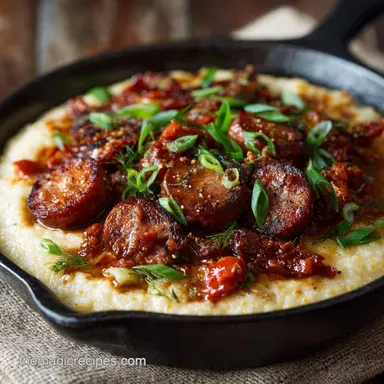 Andouille Sausage Recipes: Spicy Skillet Dinner with Creamy Grits