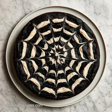 Spooky Spiderweb Cake with Black Cocoa