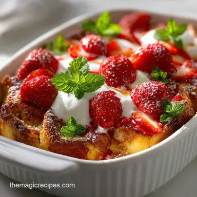 BAKED STRAWBERRIES AND CREAM FRENCH TOAST: Creamy & Dreamy Brunch Bake
