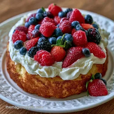 Summer Berry Whipped Cream Cake: Fluffy Recipe Card