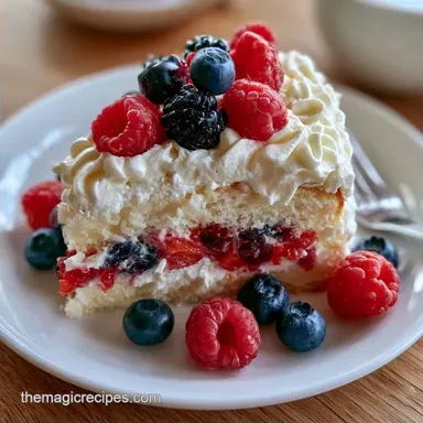 Summer Berry Whipped Cream Cake: Fluffy