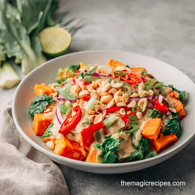 Sweet Potato Buddha Bowl with Peanut Sauce | 30 Mins