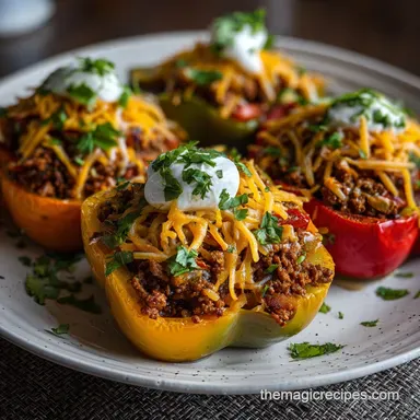 Taco Stuffed Peppers Ready in 30 Min Recipe Card