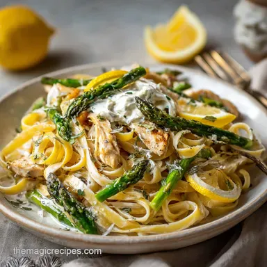Spring Meals: Lemon-Kissed Chicken Asparagus Tagliatelle