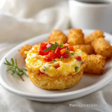 Mini Breakfast Omelet Egg Muffin with Tater Tots: 12 Servings
