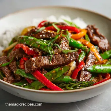 Tender Beef Stir Fry with Ginger Glaze in 20 Mins Recipe Card