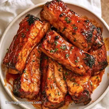 Crock Pot Ribs for 6 Servings Recipe Card