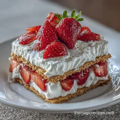 Strawberry Icebox Cake for 10 Servings Recipe Card