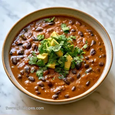 Vegan Black Bean Soup in 35 Minutes Recipe Card