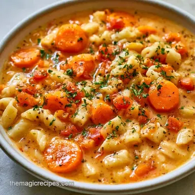 Vegetable and Pasta Soup in 40 Minutes Recipe Card