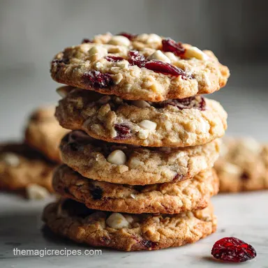 White Chocolate Cranberry Oatmeal Cookies Ready in 30 Min