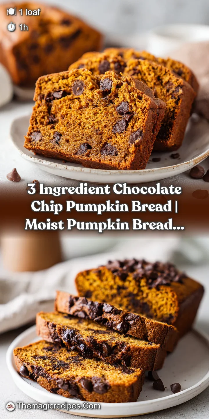 Close-up of a rich, textured pumpkin bread slice studded with glistening, melted chocolate chips.