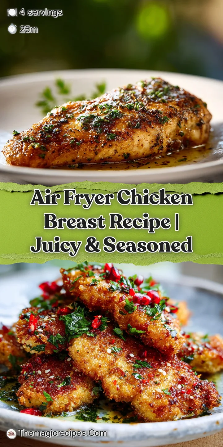 Close-up on a moist, golden chicken breast, showing flavorful browned spots and a glistening surface. Irresistibly appetiz...