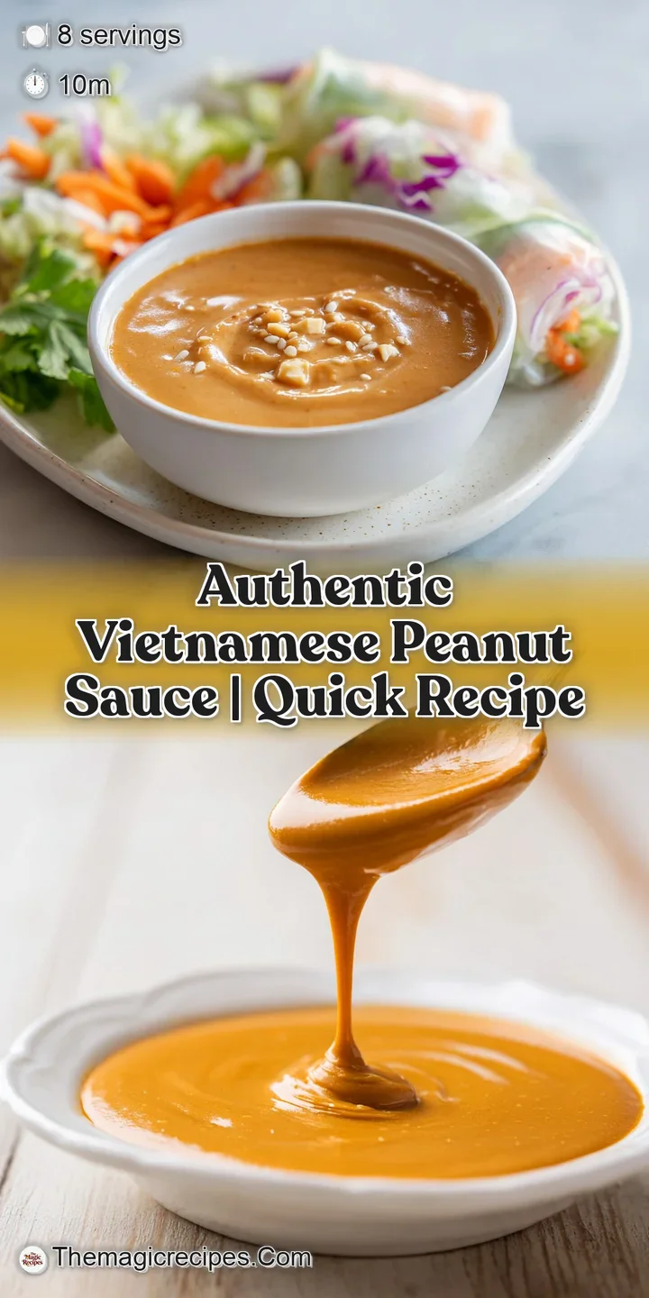 Creamy peanut sauce glistening with tiny specks of chili, showing a rich, smooth texture perfect for dipping or noodles.