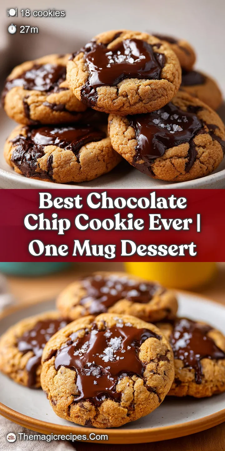 Extreme close-up of a soft cookie with a gooey, melted chocolate center and a sprinkle of flaky sea salt.