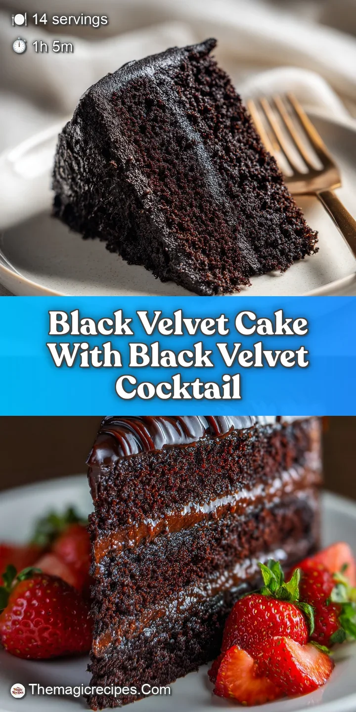 Close-up reveals tender cake crumb, offset by intense, dark frosting. A dusting of red crumbs adds a vibrant textural cont...