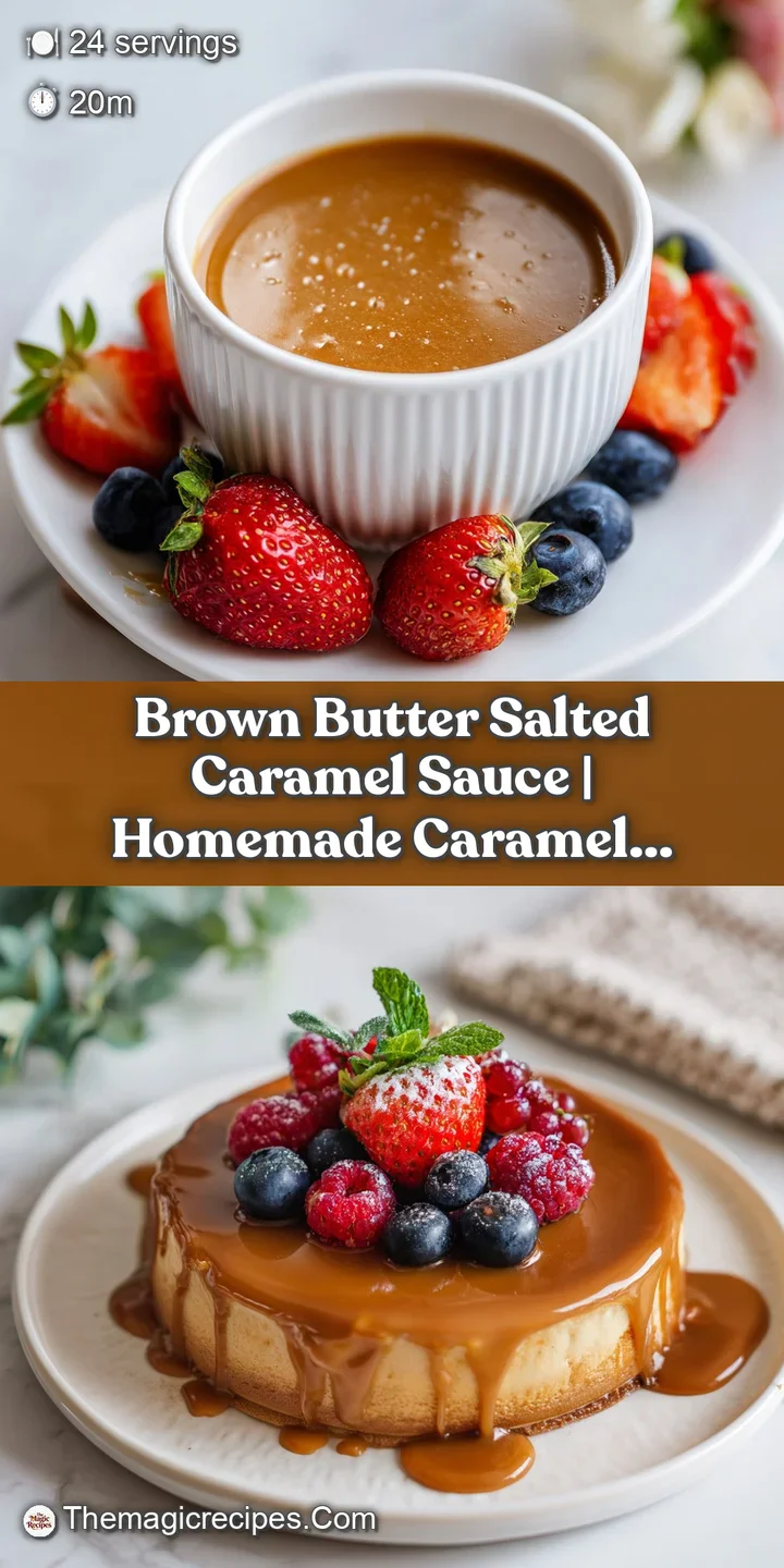 Close-up of molten, deep caramel sauce with a hint of glistening sea salt crystals, showing its smooth texture.