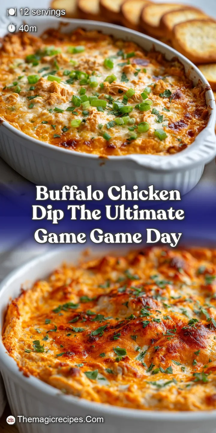 Close-up of creamy buffalo chicken dip, with melted cheese stretching from the spoon and visible shredded chicken; warm, i...