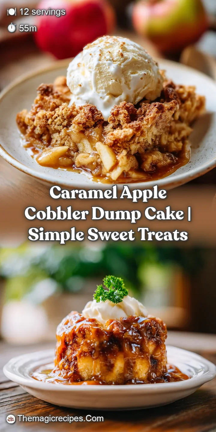 Close-up of a fork lifting a spoonful of warm, gooey caramel apple cobbler with a crisp topping.