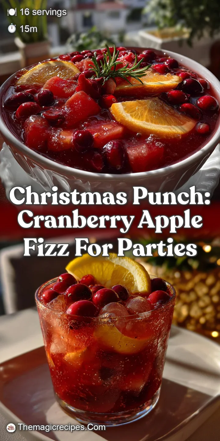 Close-up of sparkling cranberry-apple fizz with icy condensation on a chilled glass, showing bubbling carbonation and fres...
