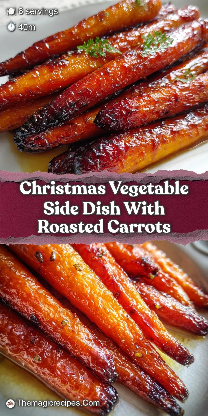 Close-up of tender roasted carrots with crispy edges, studded with plump cranberries. Steam rises revealing herbs and bals...